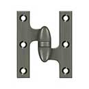 Deltana [OK3025B15A-R] Solid Brass Door Olive Knuckle Hinge - Right Handed - Antique Nickel Finish - 3&quot; H x 2 1/2&quot; W