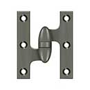 Deltana [OK3025B15A-L] Solid Brass Door Olive Knuckle Hinge - Left Handed - Antique Nickel Finish - Pair - 3&quot; H x 2 1/2&quot; W