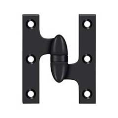Deltana [OK3025B19-R] Solid Brass Door Olive Knuckle Hinge - Right Handed - Paint Black Finish - 3&quot; H x 2 1/2&quot; W