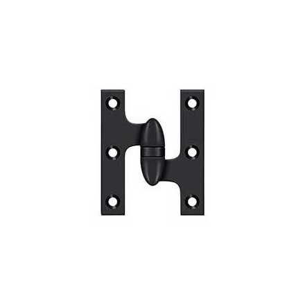 Deltana [OK3025B19-R] Solid Brass Door Olive Knuckle Hinge - Right Handed - Paint Black Finish - 3&quot; H x 2 1/2&quot; W