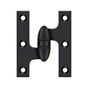 Deltana [OK3025B19-L] Solid Brass Door Olive Knuckle Hinge - Left Handed - Paint Black Finish - Pair - 3" H x 2 1/2" W