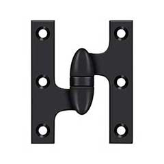 Deltana [OK3025B19-L] Solid Brass Door Olive Knuckle Hinge - Left Handed - Paint Black Finish - 3&quot; H x 2 1/2&quot; W