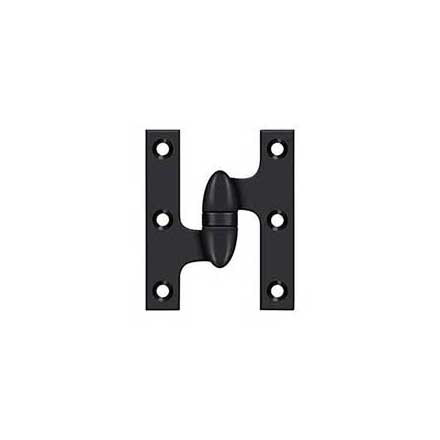 Deltana [OK3025B19-L] Solid Brass Door Olive Knuckle Hinge - Left Handed - Paint Black Finish - 3&quot; H x 2 1/2&quot; W