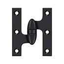 Deltana [OK3025B19-L] Solid Brass Door Olive Knuckle Hinge - Left Handed - Paint Black Finish - Pair - 3" H x 2 1/2" W