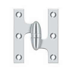 Deltana [OK3025B26-R] Solid Brass Door Olive Knuckle Hinge - Right Handed - Polished Chrome Finish - 3&quot; H x 2 1/2&quot; W