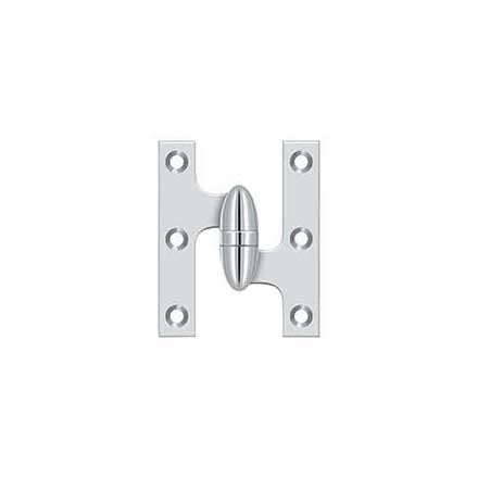 Deltana [OK3025B26-R] Solid Brass Door Olive Knuckle Hinge - Right Handed - Polished Chrome Finish - 3" H x 2 1/2" W