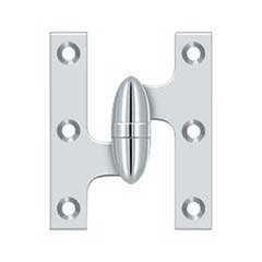 Deltana [OK3025B26-L] Solid Brass Door Olive Knuckle Hinge - Left Handed - Polished Chrome Finish - 3&quot; H x 2 1/2&quot; W