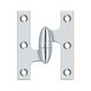 Deltana [OK3025B26-L] Solid Brass Door Olive Knuckle Hinge - Left Handed - Polished Chrome Finish - Pair - 3" H x 2 1/2" W