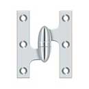 Deltana [OK3025B26-L] Solid Brass Door Olive Knuckle Hinge - Left Handed - Polished Chrome Finish - 3" H x 2 1/2" W