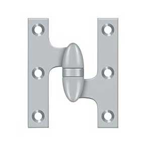 Deltana [OK3025B26D-R] Solid Brass Door Olive Knuckle Hinge - Right Handed - Brushed Chrome Finish - Pair - 3" H x 2 1/2" W