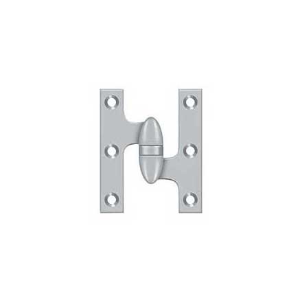 Deltana [OK3025B26D-R] Solid Brass Door Olive Knuckle Hinge - Right Handed - Brushed Chrome Finish - 3&quot; H x 2 1/2&quot; W