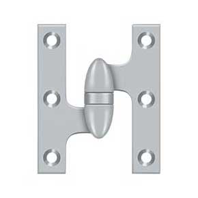 Deltana [OK3025B26D-L] Solid Brass Door Olive Knuckle Hinge - Left Handed - Brushed Chrome Finish - Pair - 3" H x 2 1/2" W