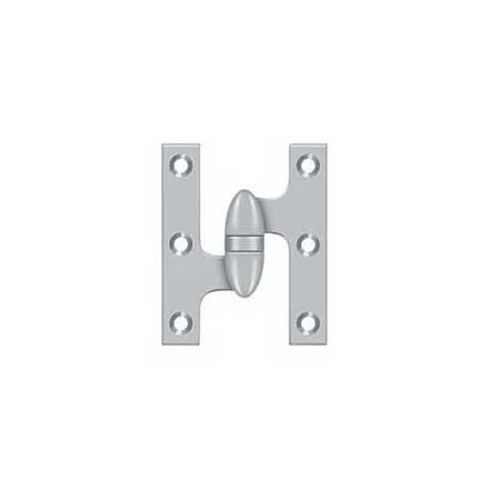 Deltana [OK3025B26D-L] Solid Brass Door Olive Knuckle Hinge - Left Handed - Brushed Chrome Finish - 3" H x 2 1/2" W