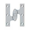 Deltana [OK3025B26D-L] Solid Brass Door Olive Knuckle Hinge - Left Handed - Brushed Chrome Finish - 3" H x 2 1/2" W