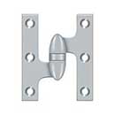 Deltana [OK3025B26D-L] Solid Brass Door Olive Knuckle Hinge - Left Handed - Brushed Chrome Finish - 3&quot; H x 2 1/2&quot; W