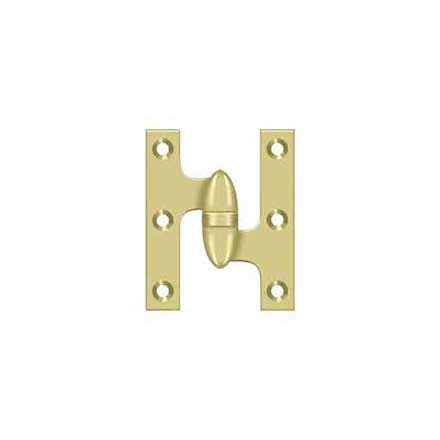 Deltana [OK3025B3-R] Solid Brass Door Olive Knuckle Hinge - Right Handed - Polished Brass Finish - Pair - 3&quot; H x 2 1/2&quot; W