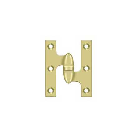 Deltana [OK3025B3-R] Solid Brass Door Olive Knuckle Hinge - Right Handed - Polished Brass Finish - 3&quot; H x 2 1/2&quot; W