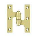 Deltana [OK3025B3-R] Solid Brass Door Olive Knuckle Hinge - Right Handed - Polished Brass Finish - 3&quot; H x 2 1/2&quot; W