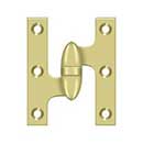 Deltana [OK3025B3-L] Solid Brass Door Olive Knuckle Hinge - Left Handed - Polished Brass Finish - 3&quot; H x 2 1/2&quot; W