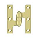 Deltana [OK3025B3-L] Solid Brass Door Olive Knuckle Hinge - Left Handed - Polished Brass Finish - 3&quot; H x 2 1/2&quot; W