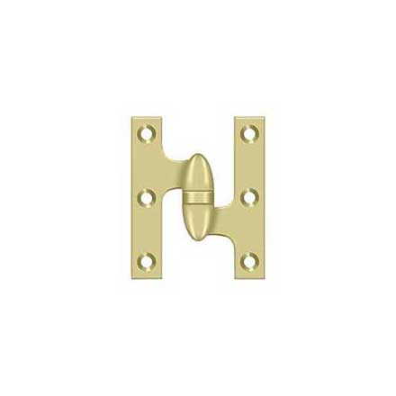 Deltana [OK3025B3UNL-R] Solid Brass Door Olive Knuckle Hinge - Right Handed - Polished Brass (Unlacquered) Finish - 3&quot; H x 2 1/2&quot; W