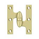 Deltana [OK3025B3UNL-R] Solid Brass Door Olive Knuckle Hinge - Right Handed - Polished Brass (Unlacquered) Finish - 3&quot; H x 2 1/2&quot; W