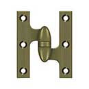 Deltana [OK3025B5-R] Solid Brass Door Olive Knuckle Hinge - Right Handed - Antique Brass Finish - 3&quot; H x 2 1/2&quot; W