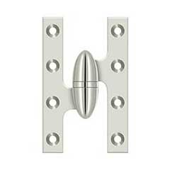 Deltana [OK5032B14-L] Solid Brass Door Olive Knuckle Hinge - Left Handed - Polished Nickel Finish - 5&quot; H x 3 1/4&quot; W
