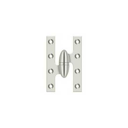 Deltana [OK5032B14-L] Solid Brass Door Olive Knuckle Hinge - Left Handed - Polished Nickel Finish - 5&quot; H x 3 1/4&quot; W