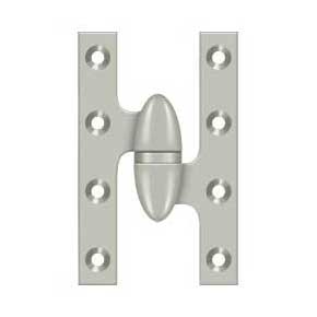 Deltana [OK5032B15-R] Solid Brass Door Olive Knuckle Hinge - Right Handed - Brushed Nickel Finish - Pair - 5" H x 3 1/4" W
