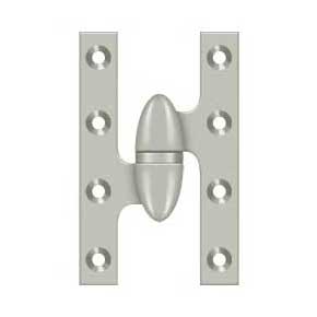 Deltana [OK5032B15-L] Solid Brass Door Olive Knuckle Hinge - Left Handed - Brushed Nickel Finish - Pair - 5" H x 3 1/4" W