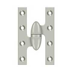 Deltana [OK5032B15-L] Solid Brass Door Olive Knuckle Hinge - Left Handed - Brushed Nickel Finish - Pair - 5&quot; H x 3 1/4&quot; W