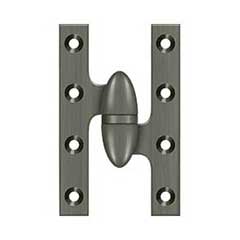 Deltana [OK5032B15A-R] Solid Brass Door Olive Knuckle Hinge - Right Handed - Antique Nickel Finish - 5&quot; H x 3 1/4&quot; W