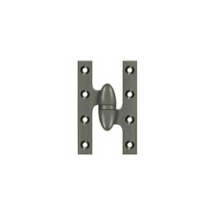 Deltana [OK5032B15A-R] Solid Brass Door Olive Knuckle Hinge - Right Handed - Antique Nickel Finish - 5&quot; H x 3 1/4&quot; W