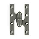 Deltana [OK5032B15A-R] Solid Brass Door Olive Knuckle Hinge - Right Handed - Antique Nickel Finish - Pair - 5" H x 3 1/4" W