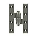 Deltana [OK5032B15A-R] Solid Brass Door Olive Knuckle Hinge - Right Handed - Antique Nickel Finish - 5&quot; H x 3 1/4&quot; W