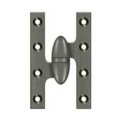 Deltana [OK5032B15A-L] Solid Brass Door Olive Knuckle Hinge - Left Handed - Antique Nickel Finish - 5&quot; H x 3 1/4&quot; W