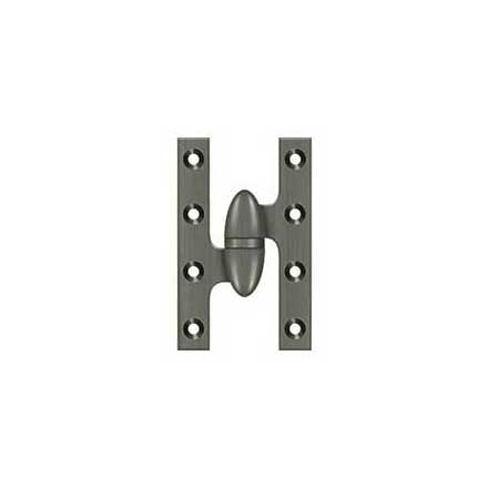 Deltana [OK5032B15A-L] Solid Brass Door Olive Knuckle Hinge - Left Handed - Antique Nickel Finish - 5&quot; H x 3 1/4&quot; W