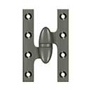 Deltana [OK5032B15A-L] Solid Brass Door Olive Knuckle Hinge - Left Handed - Antique Nickel Finish - Pair - 5" H x 3 1/4" W