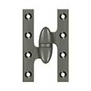 Deltana [OK5032B15A-L] Solid Brass Door Olive Knuckle Hinge - Left Handed - Antique Nickel Finish - 5&quot; H x 3 1/4&quot; W