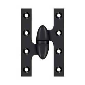 Deltana [OK5032B19-L] Solid Brass Door Olive Knuckle Hinge - Left Handed - Paint Black Finish - Pair - 5" H x 3 1/4" W