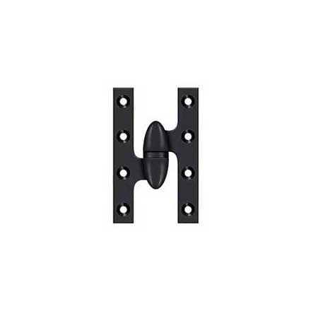 Deltana [OK5032B19-L] Solid Brass Door Olive Knuckle Hinge - Left Handed - Paint Black Finish - 5&quot; H x 3 1/4&quot; W