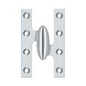 Deltana [OK5032B26-R] Solid Brass Door Olive Knuckle Hinge - Right Handed - Polished Chrome Finish - Pair - 5" H x 3 1/4" W