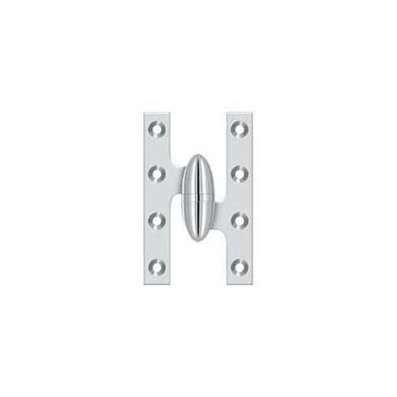 Deltana [OK5032B26-R] Solid Brass Door Olive Knuckle Hinge - Right Handed - Polished Chrome Finish - 5&quot; H x 3 1/4&quot; W