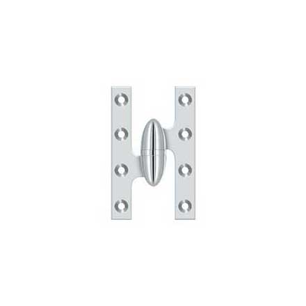 Deltana [OK5032B26-L] Solid Brass Door Olive Knuckle Hinge - Left Handed - Polished Chrome Finish - 5" H x 3 1/4" W