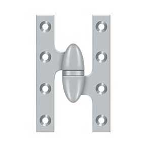 Deltana [OK5032B26D-R] Solid Brass Door Olive Knuckle Hinge - Right Handed - Brushed Chrome Finish - Pair - 5" H x 3 1/4" W