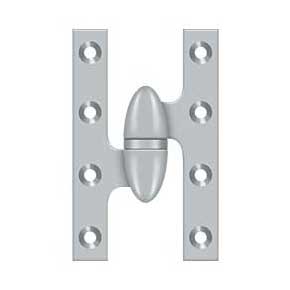 Deltana [OK5032B26D-L] Solid Brass Door Olive Knuckle Hinge - Left Handed - Brushed Chrome Finish - Pair - 5" H x 3 1/4" W