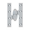 Deltana [OK5032B26D-L] Solid Brass Door Olive Knuckle Hinge - Left Handed - Brushed Chrome Finish - 5" H x 3 1/4" W