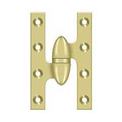 Deltana [OK5032B3-L] Solid Brass Door Olive Knuckle Hinge - Left Handed - Polished Brass Finish - 5&quot; H x 3 1/4&quot; W