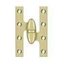 Deltana [OK5032B3UNL-R] Solid Brass Door Olive Knuckle Hinge - Right Handed - Polished Brass (Unlacquered) Finish - Pair - 5&quot; H x 3 1/4&quot; W